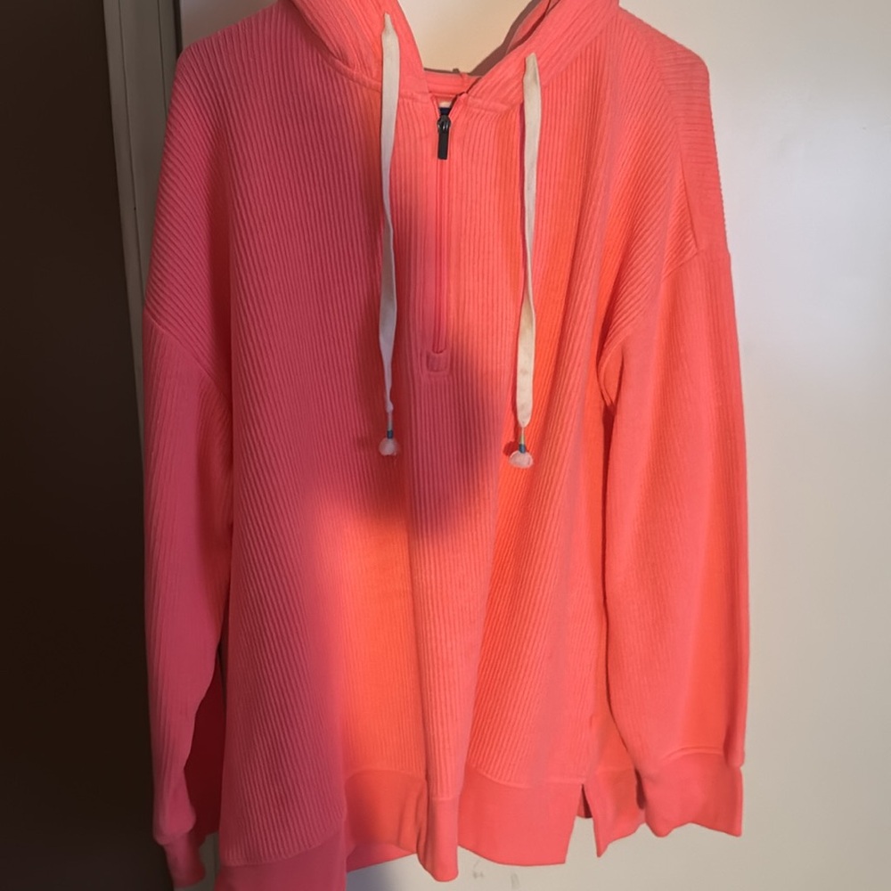 Maurices Pink Zip-Up Sweater with Hood - Picture 2 of 3